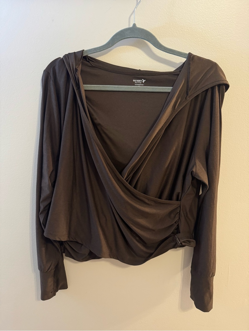 Old Navy Brown Draped Wrap Hoodie